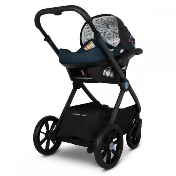 Carucior pentru copii Cosatto Giggle 4 Spot On cu baza isofix, sezut reversibil, sasiu din aluminiu, suspensie, bara detasabila, maner telescopic, accesorii, greutate admisa 25 kg