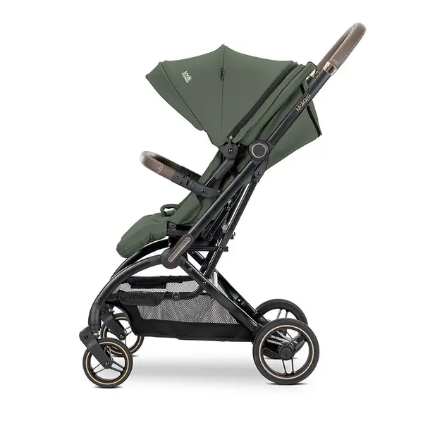 Carucior pentru copii Lorelli Makaya Green, cu scaun rotativ 360 grade, cadru din aluminiu, suspensii, greutate suportata 22 kg