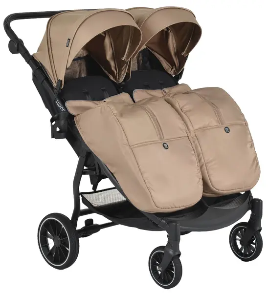 Carucior pentru copii pentru gemeni Moni - TwinGo, Camel
