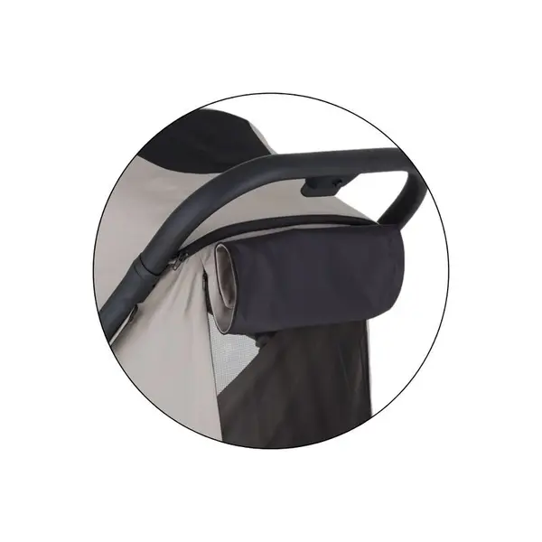 Carucior pentru copii PetiteMars Flip gri cu pliere compacta, spatar reglabil, suport picioare reglabil si copertina extensibila cu protectie UPF 50+, greutate admisa 22 kg