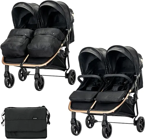 Cărucior pentru gemeni Lorelli - Duo, Black