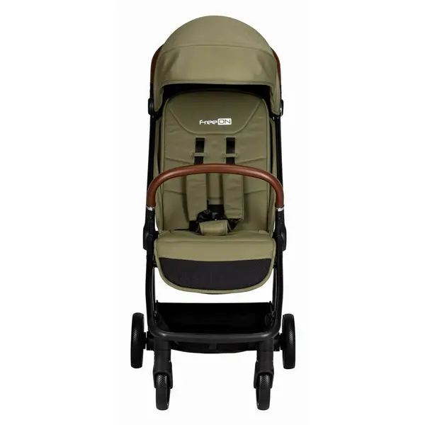 Carucior sport FreeON Bold, pliabil automat, roti cu suspensii, de la nastere pana la 22 kg, cu spatar reglabil in 3 pozitii, Green Army