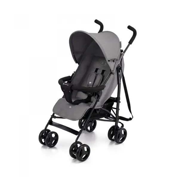 Carucior sport Kinderkraft Tik tip umbrela stone grey, spatar reglabil, pozitie somn, suport pentru picioare, roti din spuma Eva, greutate redusa 6,5 kg
