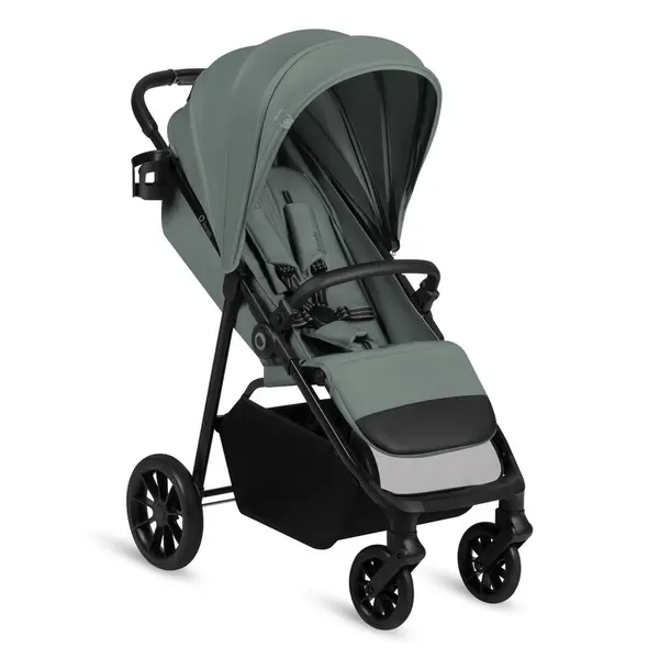 Carucior sport, Lionelo, Emerald, Pliere cu o mana, Copertina XXL UPF50+, Spatar reglabil, Suspensie completa, Roti EVA, 6- 48 luni, Pana la 22 kg, Verde