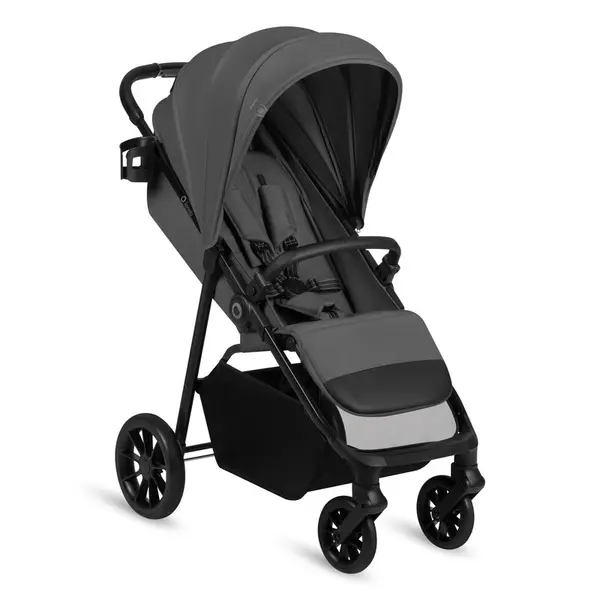 Carucior sport, Lionelo, Emerald, Pliere cu o mana, Copertina XXL UPF50+, Spatar reglabil, Suspensie completa, Roti EVA, 6- 48 luni, Pana la 22 kg, Gri, Resigilat