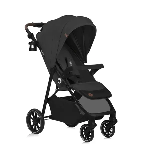 Carucior sport, Lionelo, Emma One, Cu tavita, Suport pahar, Plasa de tantari, Roti EVA, Maner reglabil, Pana la 22 kg, 6 luni+, Conform cu EN1888-1, Gri