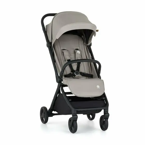 Carucior sport, Petite&Mars, Flip, Pliere compacta cu o mana, Spatar reglabil pana la pozitie de somn, Suport picioare reglabil, Copertina extensibila cu protectie UPF50+, Pana la 22 kg, 0 luni+, Gri