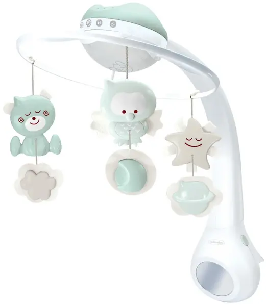 Carusel muzical Infantino 3 în 1 cu proiector - Verde deschis