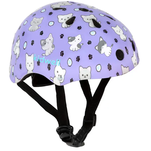 Casca bicicleta copii Kidwell ORIX Plus Kitty, curele reglabile, orificii aerisire, mov KID707926, la doar 73,00 lei
