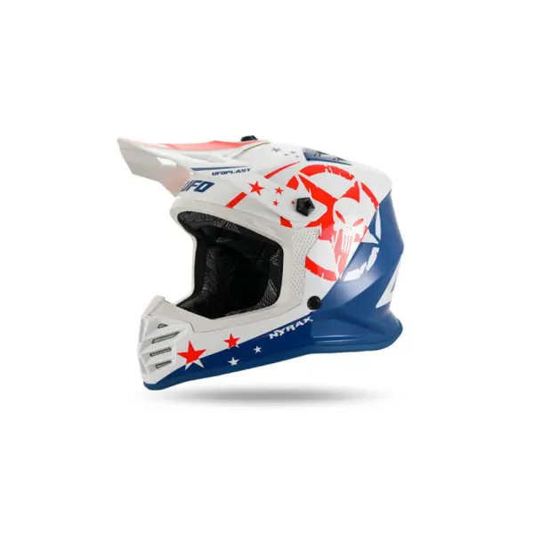 Casca copii motocross enduro Ufo Plast Korey, albastru alb rosu, L
