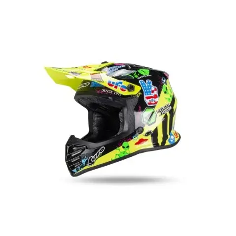 Casca copii motocross enduro Ufo Plast Korey, galben negru, M