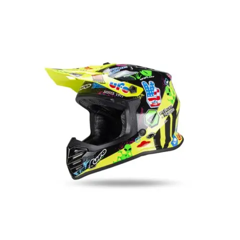 Casca copii motocross enduro Ufo Plast Korey, galben negru, S
