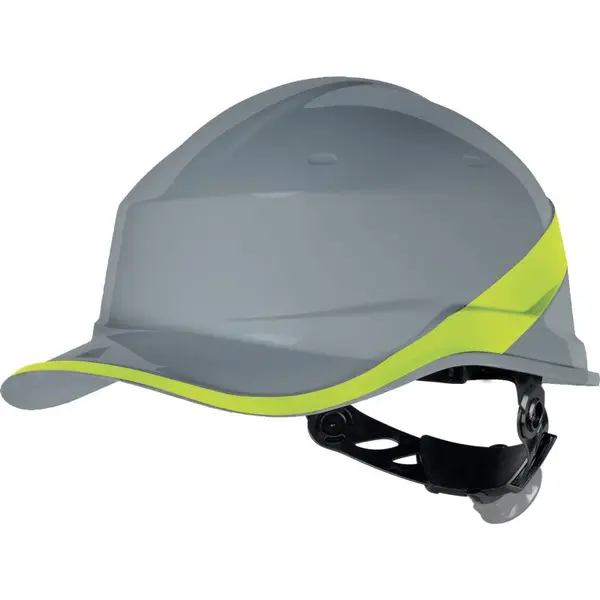 Casca de protectie cu sistem fixare rotita, tip baseball Diamond V, culoarea gri - Delta Plus GRI-GALBEN, UNIVERSAL