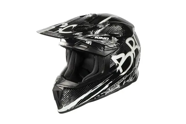 Casca de protectie pentru copii BRO Kimo Cross V2 SPORT cu ventilatie si vizor reglabil, neagra