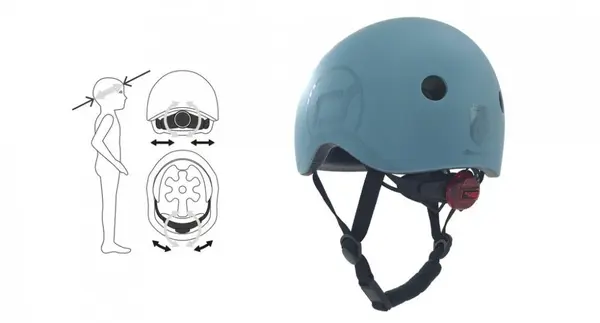 Casca de protectie pentru copii cu sistem de reglare magnetic cu led Scoot Ride Blueberry S-M 3 ani+