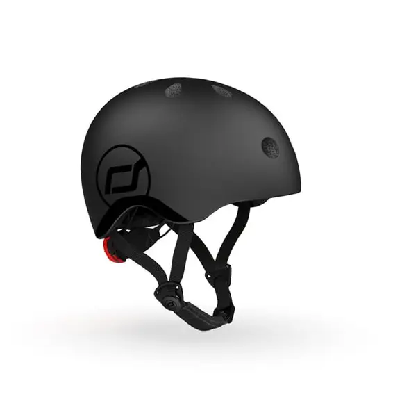 Casca de protectie pentru copii, sistem de reglare magnetic cu led, XXS-S, 45-51 cm, 1 an+, Black, Scoot Ride