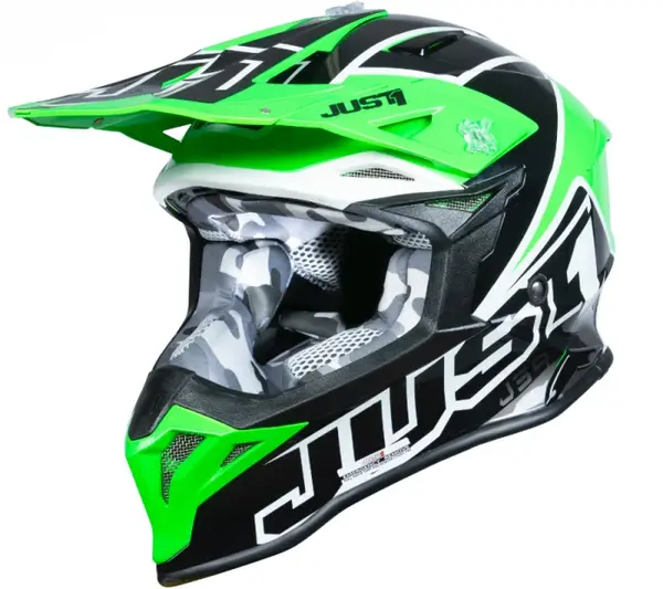 Casca moto atv JUST1 Thruster, culoare verde negru, marime S