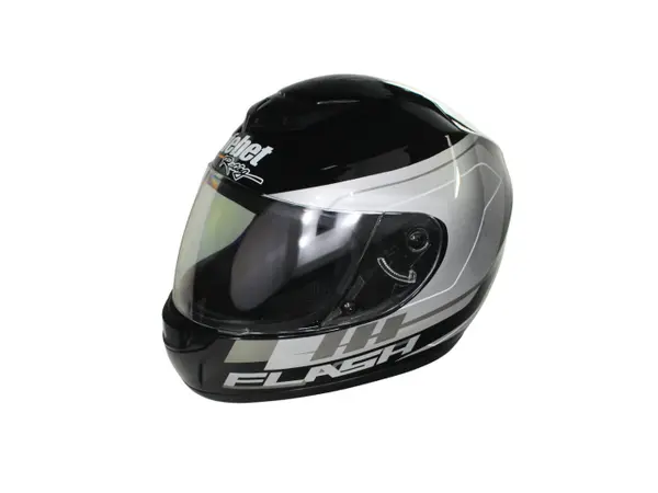Casca moto integrala adulti, Safebet HF-123 Q245-S, culoare negru argintiu, marime M