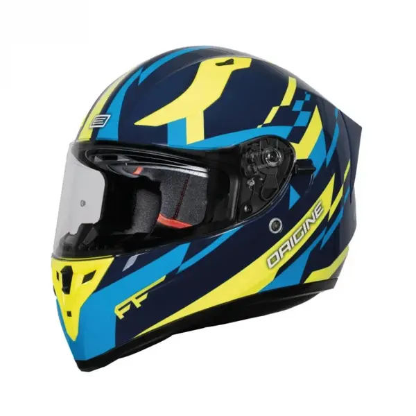 Casca moto integrala cu ochelari, Origine Strada Reveal, culoare galben albastru, marime L