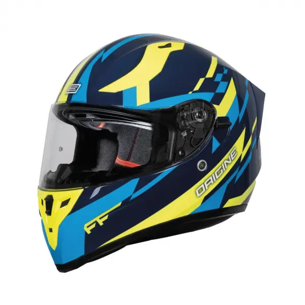 Casca moto integrala cu ochelari, Origine Strada Reveal, culoare galben albastru, marime XL