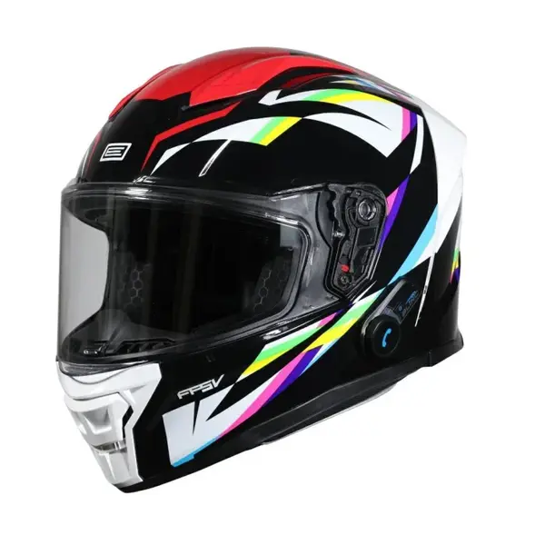 Casca moto integrala, Origine Pista cu bluetooth, culoare rosu negru, marime M