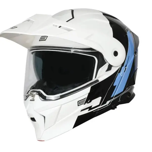 Casca moto Origine Adventure Cyborg rabatabila cu ochelari, culoare alb negru, marime S