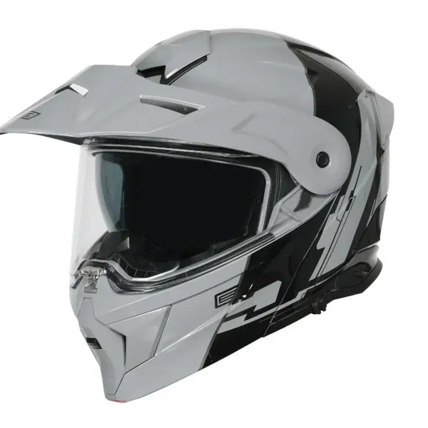 Casca moto Origine Adventure Cyborg Rabatabila cu ochelari, culoare gri negru lucios, marime S