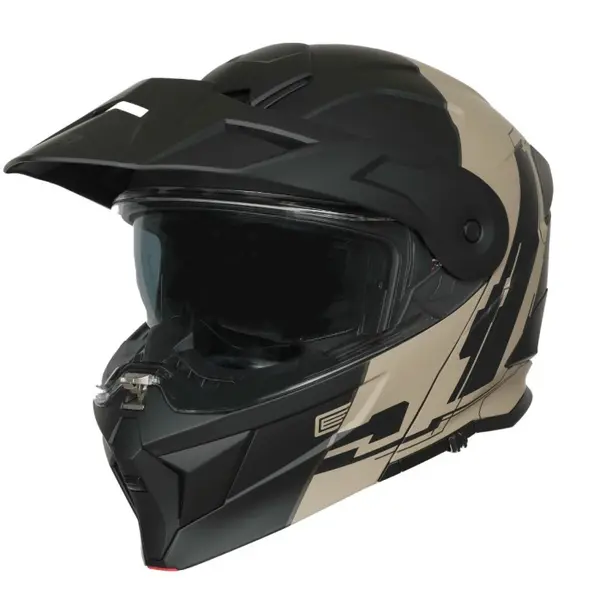Casca moto Origine Adventure Cyborg rabatabila cu ochelari, culoare nisipiu negru, marime XS