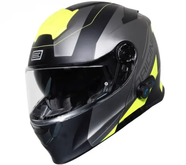Casca moto Origine Delta Spike rabatabila cu ochelari, Bluetooth incorporat, culoare fluo galben negru, marime M