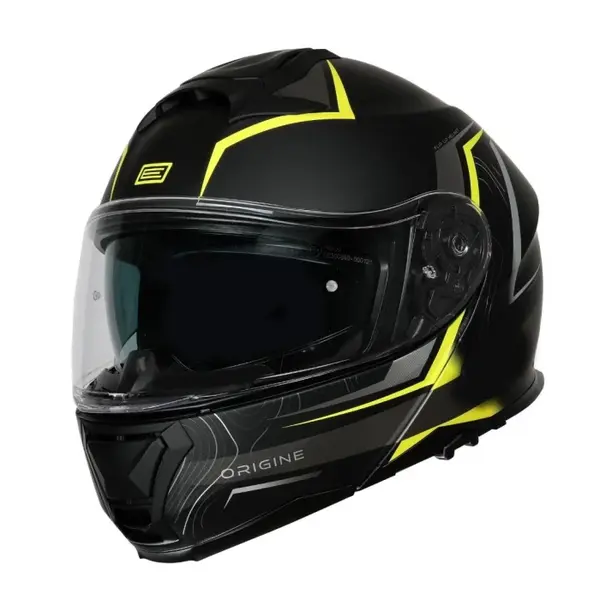 Casca moto Origine Logic Path rabatabila cu ochelari, culoare negru galben, marime S