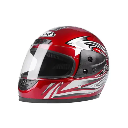 Casca Moto Scuter Full Face FIXATO, Viziera Detasabila, Marime Universala 59-62cm, Rosu