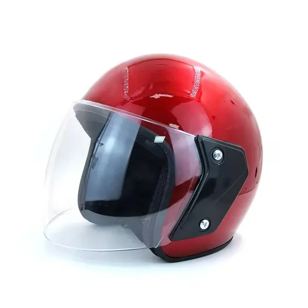 Casca moto scuter unisex, cu vizor, marime universala 55-60cm, FIXATO, rosie