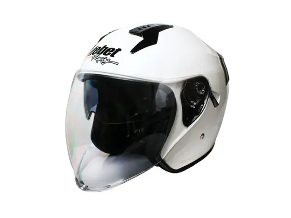 Casca moto semi-integrala cu ochelari adulti, Safebet HF-227, culoare alb, marime M