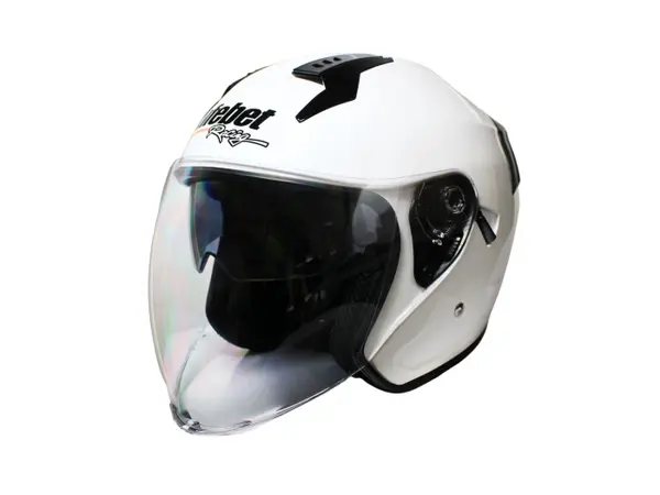 Casca moto semi-integrala cu ochelari adulti, Safebet HF-227, culoare alb, marime XL