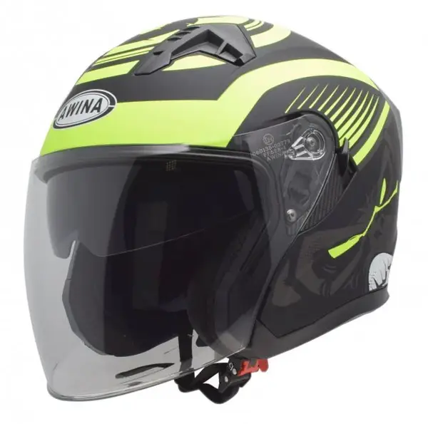Casca moto semi-integrala Jk528, culoare negru galben mat, marime S