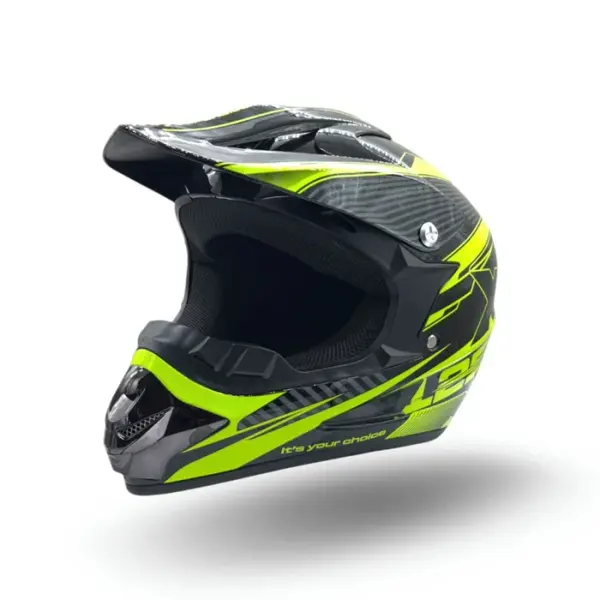 Casca motocross atv copii XTR 125, culoare negru galben, marime YM, 53-54cm