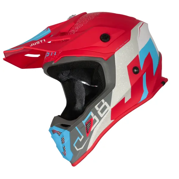 Casca motocross atv JUST1 J38 Korner, culoare albastru rosu, marime XL