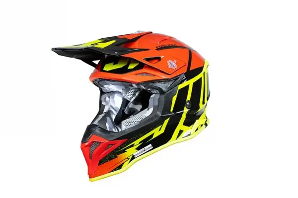 Casca motocross atv Just1 J39 Poseidon, culoare rosu galben, marime S