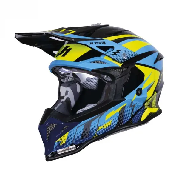 Casca motocross atv JUST1 J39 Revo, culoare albastru galben, marime XS
