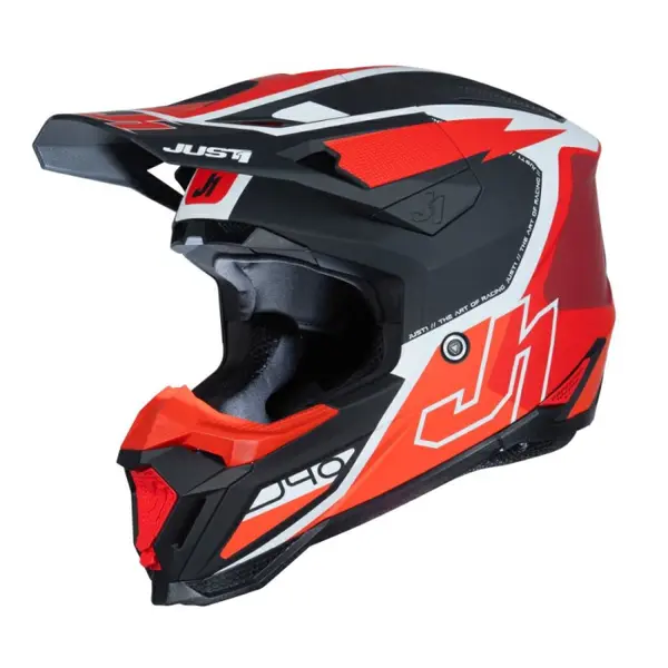 Casca motocross atv JUST1 J40 FLASH,rosu alb negru,marime XS