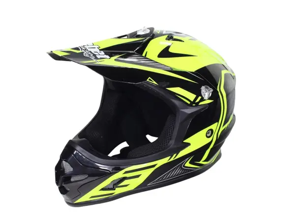 Casca motocross atv, SAFEBET HF-115 Q206, culoare galben fluo negru, marime XL