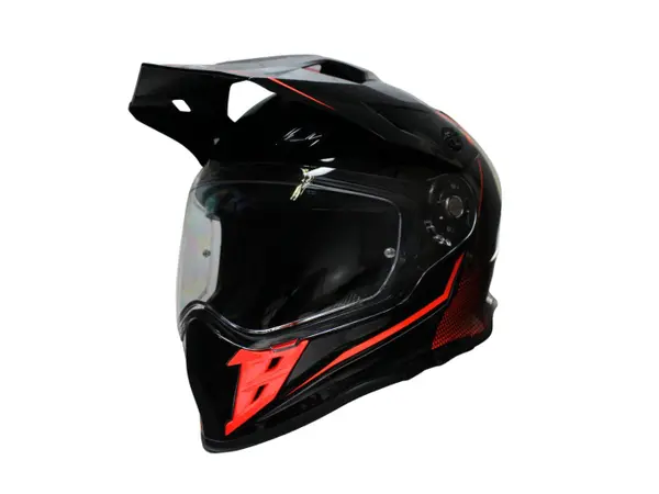 Casca Motocross cu viziera si ochelari VCAN H331, Culoare Negru Rosu Intens, Marime XXL