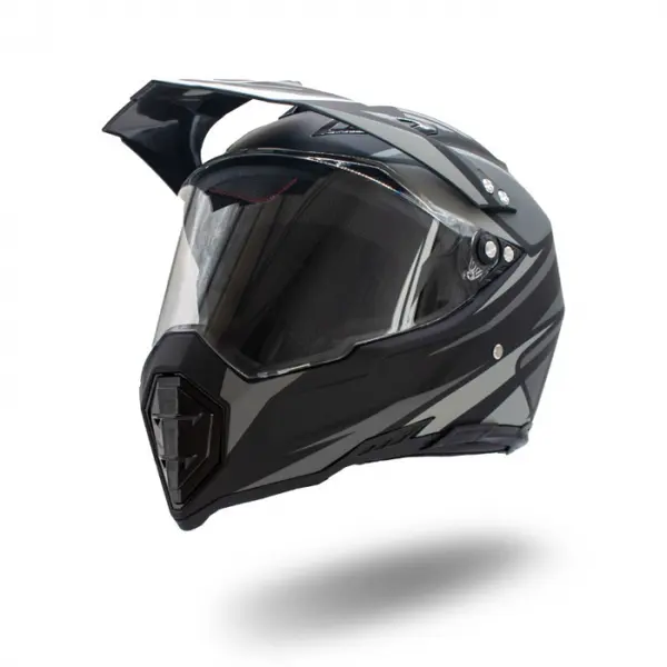 Casca motocross enduro adulti XTR 128, culoare negru gri, marime XL
