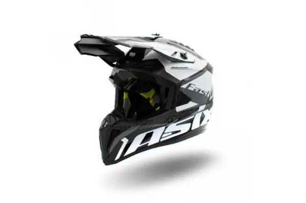 Casca motocross enduro copii Asix 127, culoare negru alb, marime YM