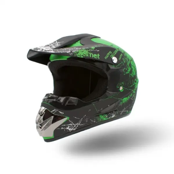 Casca motocross enduro copii XTR 125, culoare negru lime, marime YM