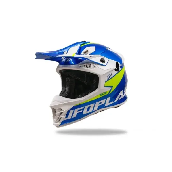 Casca motocross enduro Ufo Plast Intrepid, culoare albastru galben, marime XL