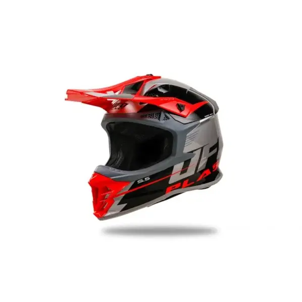 Casca motocross enduro Ufo Plast Intrepid, culoare gri rosu, marime XL