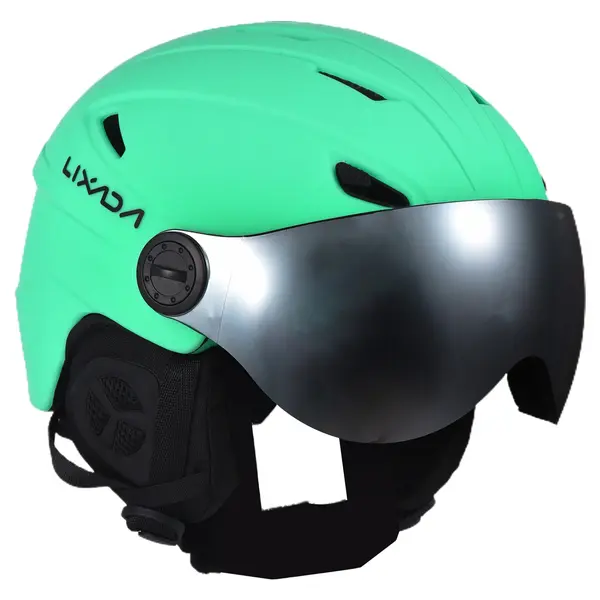 Casca Ski Snowboard, Cu Viziera dubla anti-ceata si anti-UV, FIXATO, Dimensiune reglabila, Circumferinta 58-62, Verde