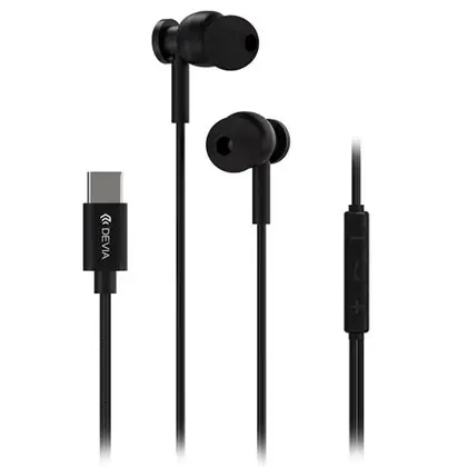 Casca stereo 1.2M cu mufa tip c - negru Devia BRA014021