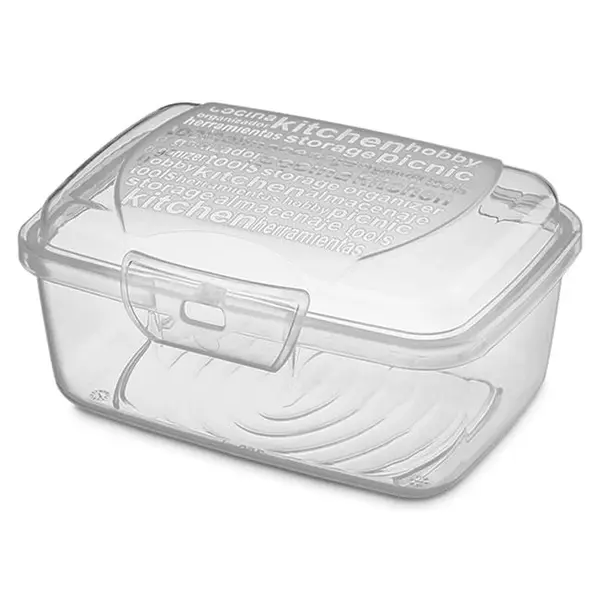 Caserola cu capac pentru alimente,plastic,transparent,350 ml